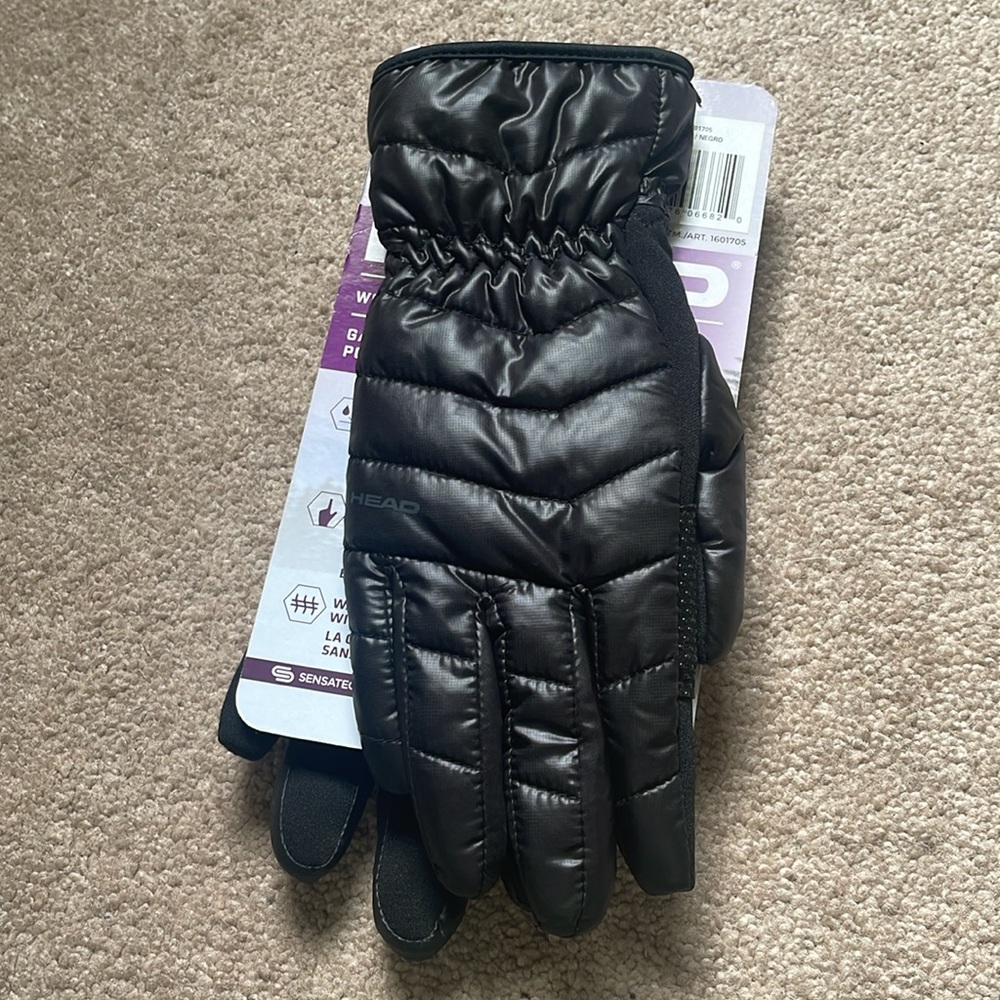 HEAD Black gloves new with tags
